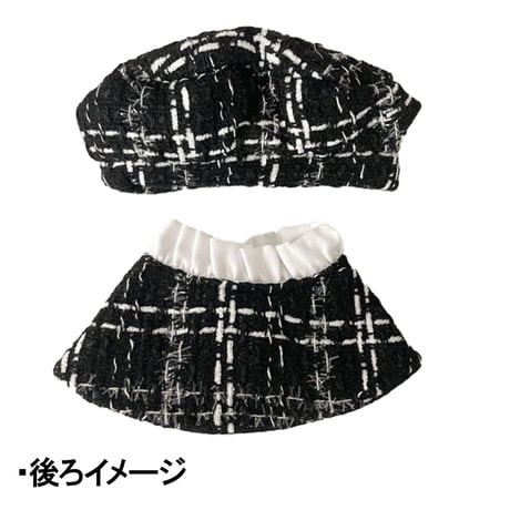 ぬい服　ツイード  ベレー帽&ケープ 15cm用【推し活グッズ】