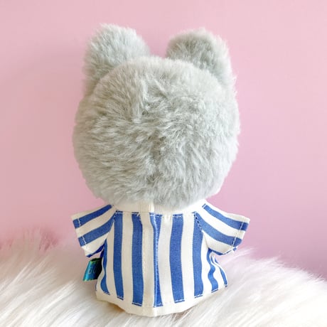 【ぬい服】サッカーユニフォーム風ストライプシャツ 10cm用