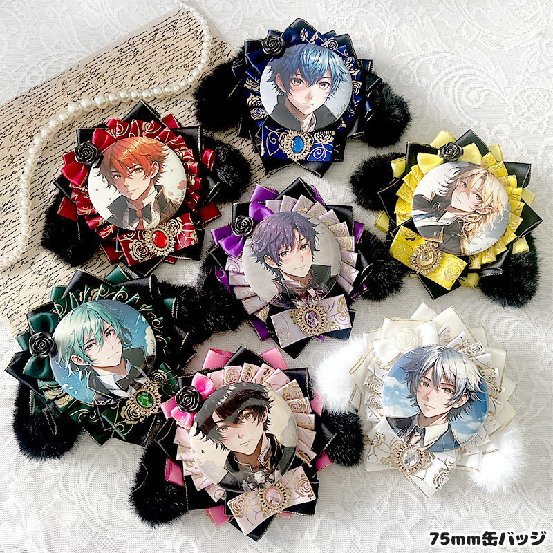 G.triGerオリジナル 推し活グッズ】垂れ耳付きロゼット【缶バッジ 痛