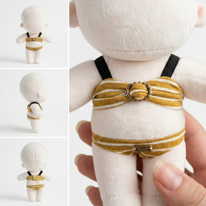ぬい服】 ぬいぐるみ用 ストライプ柄 マイクロビキニ ぬい服 水着