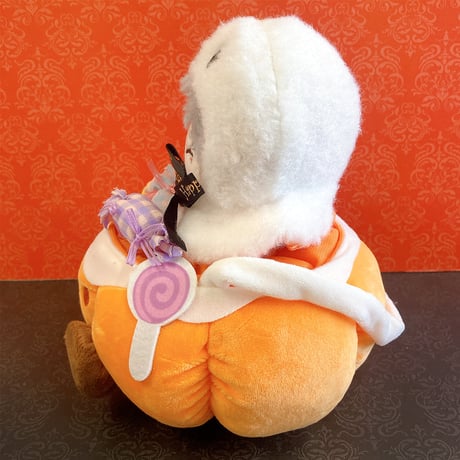 【ぬい服】おばけポンチョ&カボチャバッグセット　10cm用