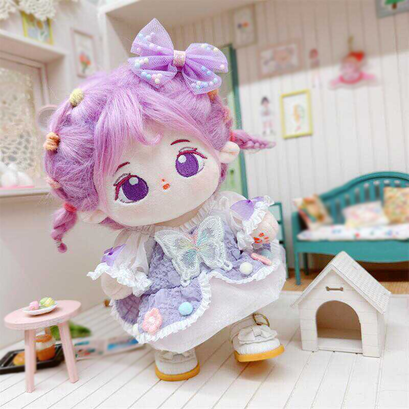 【甘ロリホイップ♡千鳥柄×ぴんくねこ】16cm おすわりぬい服 バッグチャーム うさみみ】ぬいぐるみコスチューム(ショルダーチェーン&バッグチャーム