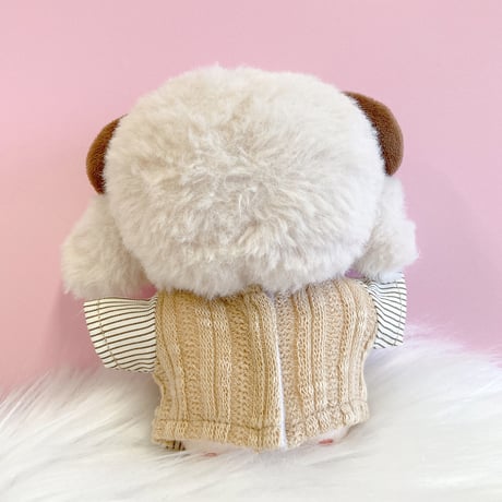 【ぬい服】重ね着風ネクタイ付きシャツ＆ベスト　10cmぬいぐるみ用
