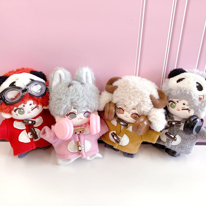 ぬい服】ダッフルコート&ボーダーシャツ&パンツ&ヘッドホン