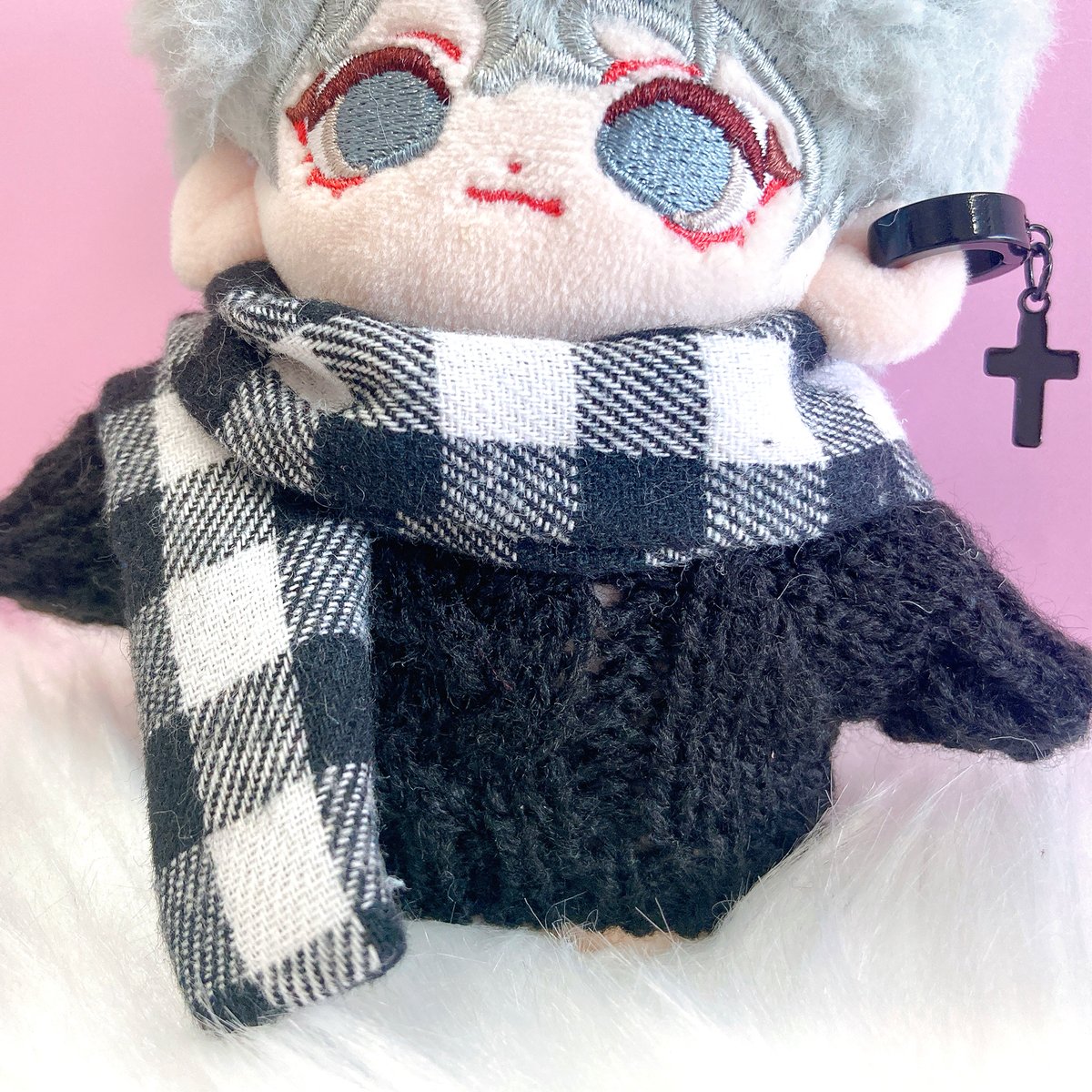 ぬい服】ぬいぐるみ用 ニット&マフラー&イヤーカフセット 10cm用 | G