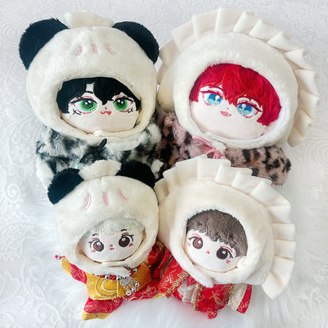 【ぬい服】【PANDAPAN】ぬいぐるみ用着ぐるみキャップ(中華まん)/20cm用【推し活グッズ】