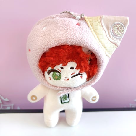 【ぬい服】アイスクリーム型着ぐるみキャップ 10cm用