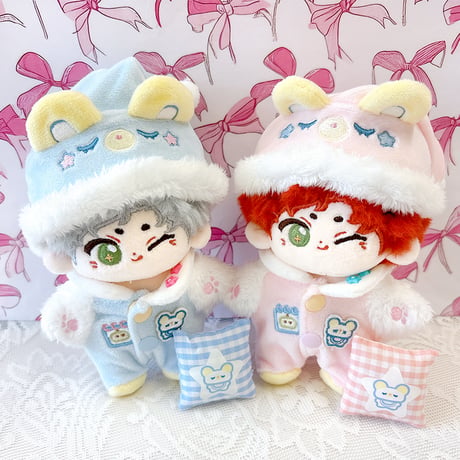 【ぬい服】ぬいぐるみ用もこもこくま耳パジャマ(10cm用)【推し活グッズ】