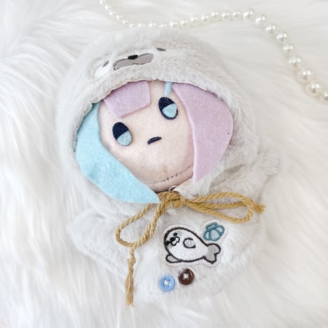 【ぬい服】ぬいぐるみ用ポンチョ (15cm 用 )【サメ・アザラシ】【推し活グッズ】