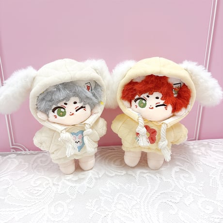 【ぬい服】ぬいぐるみ用うさ耳パーカー(10cm用)