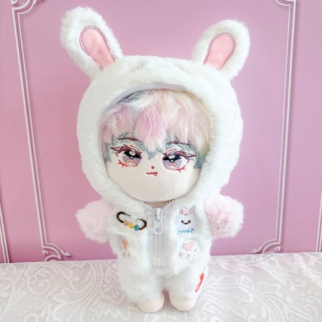 【ぬい服】【20cm 用】ぬいぐるみ用ふわふわ着ぐるみ 【パーカー & パンツセット】くま・うさぎ・犬【推し活グッズ】