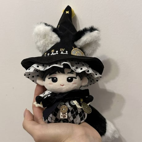【ぬい服】魔法使いぬい服【帽子&尻尾&サロペット&衿セット】10cm用【推し活グッズ】