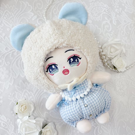 【ぬい服】ぬいぐるみ用もこもこボア着ぐるみキャップ【20cm用】【推し活グッズ】