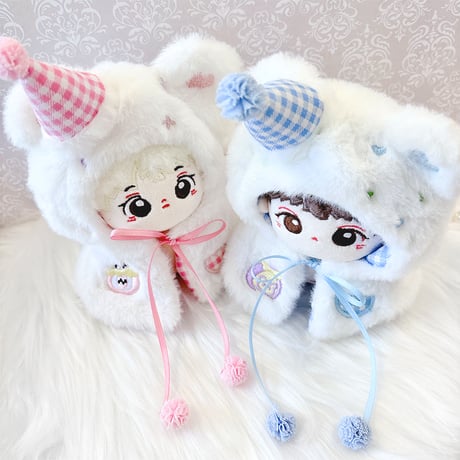 【ぬい服】 ぬいぐるみ用ふわふわくまポンチョ【10~15cm 用】【推し活グッズ】