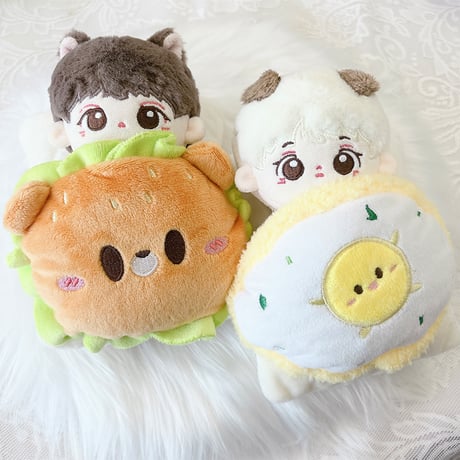 【ぬい服】ぬいぐるみ用ふわふわお布団 【ハンバーガー・目玉焼き】10〜15cm 用【推し活グッズ】