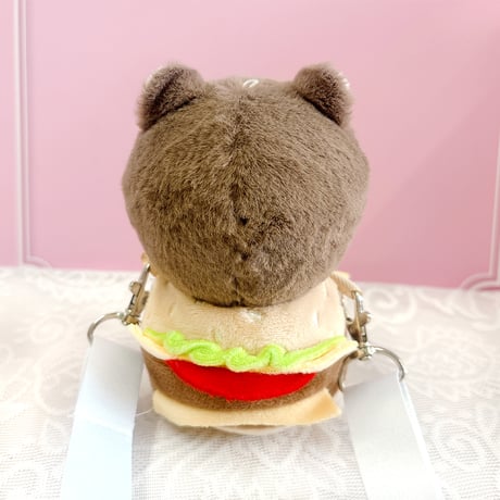 【ぬいバッグ】【ぬい服】ショルダーストラップ付きぬいぐるみ用 着ぐるみ【ハンバーガー】10~15cm 用【推し活グッズ】