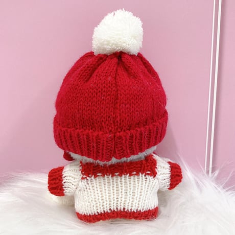 【ぬい服】クリスマスセーター&ニット帽セット　10cm用