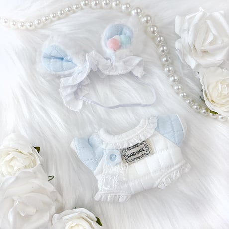 【ぬい服】ぬいぐるみ用ベビー服& ヘッドドレスセット 【10cm 用】【推し活グッズ】