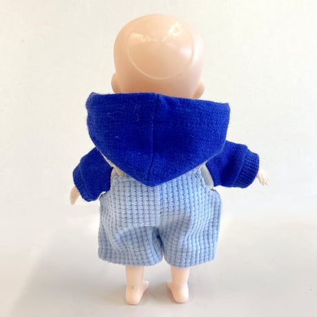 【ぬい服】ワッペン付きカラフルオーバーオール　細身のぬいぐるみ・ドール用