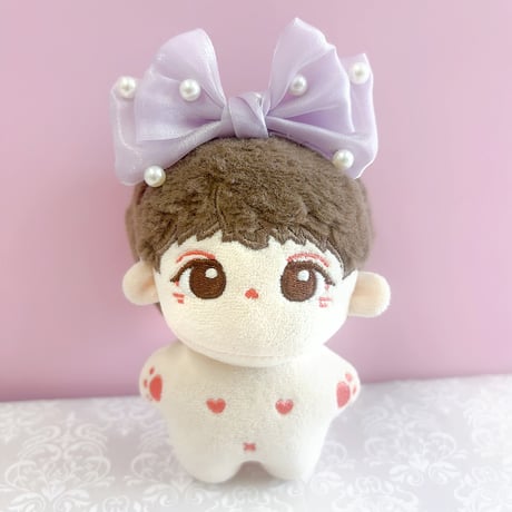 【ぬい服】　ぬいぐるみ用パール付きリボンカチューシャ 10cm用