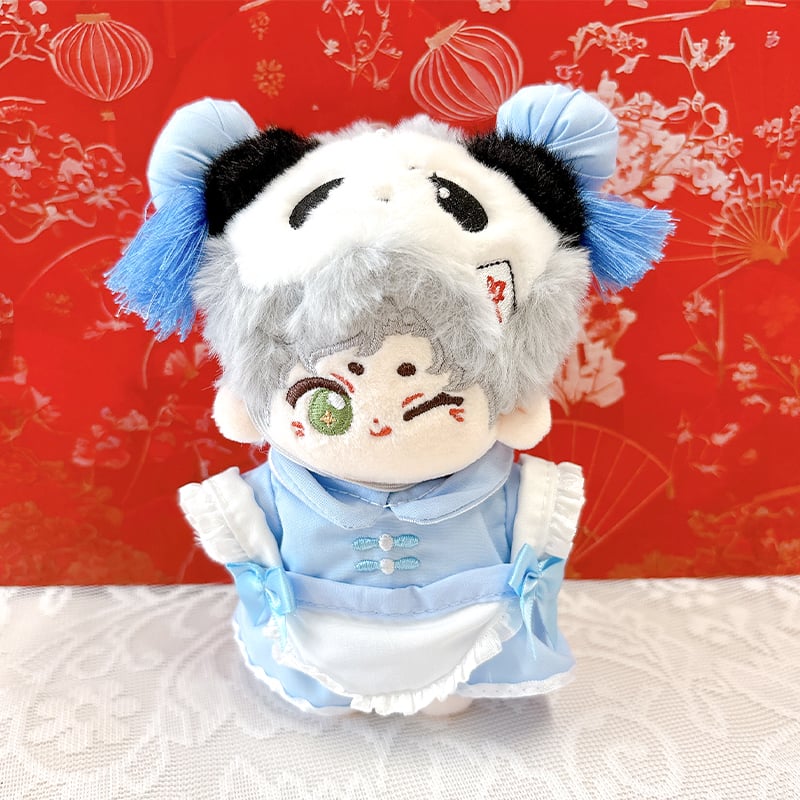 10〜15cmぬい用 チャイナエプロン＆ヘッドドレスセット｜ぬい服 | G.triGer