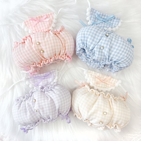 【ぬい服】ぬいぐるみ用かぼちゃ パンツ&よだれかけセット 【15〜20cm 用】【推し活グッズ】