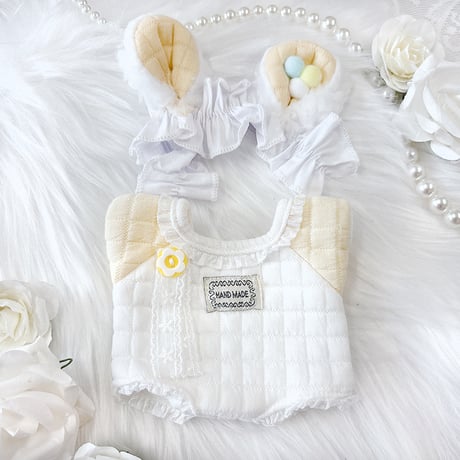 【ぬい服】ぬいぐるみ用ベビー服& ヘッドドレスセット 【20cm 用】【推し活グッズ】