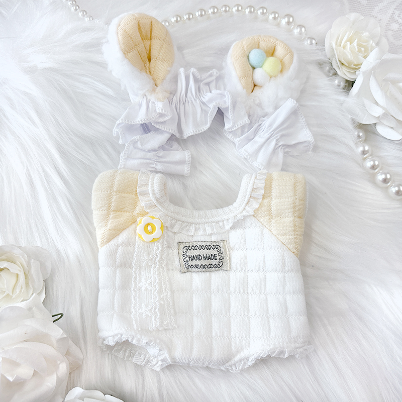 ぬい服】ぬいぐるみ用ベビー服& ヘッドドレスセット 【20cm 用