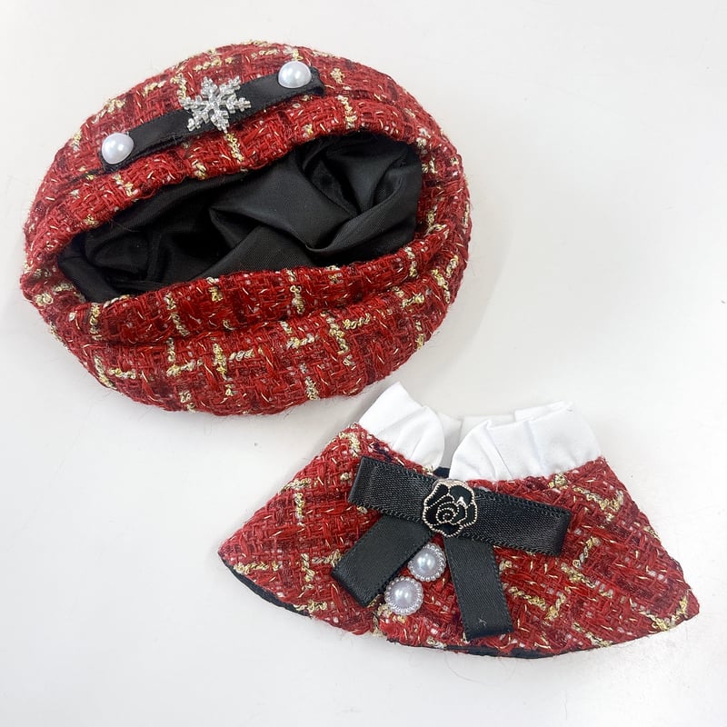 ぬい服 ツイード ベレー帽&ケープ 10cm用【推し活グッズ】 | G.triGer