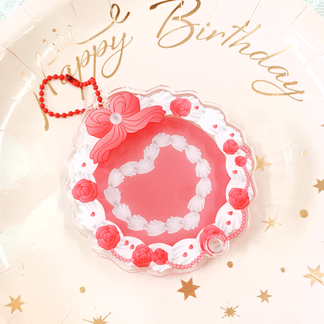 【G.triGerオリジナル 推し活グッズ】アクリル缶バッジケース(ケーキ)【58mm缶バッジ・アクスタ用】