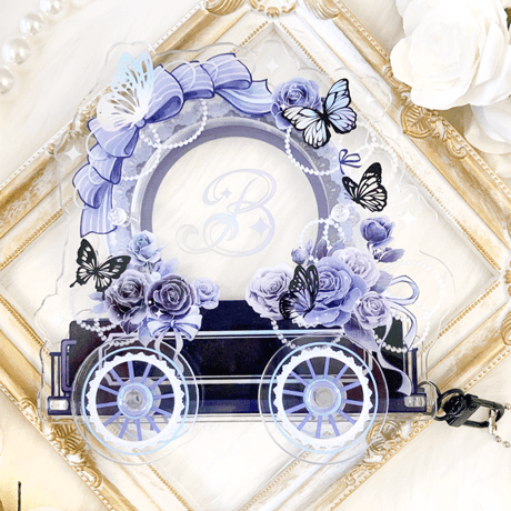 【アクリルフレーム 推し活グッズ】馬車型アクリル缶バッジフレーム【猩猩吃屁】缶バッジ・アクスタ用