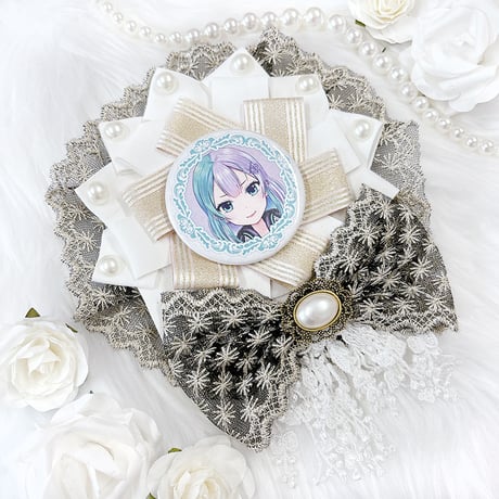 【G.triGerオリジナル 推し活グッズ】レースリボンロゼット【缶バッジ 痛ロゼット】