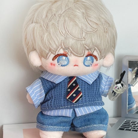 ぬい服　ネクタイ付きシャツ&パンツセット　10cm用【推し活グッズ】