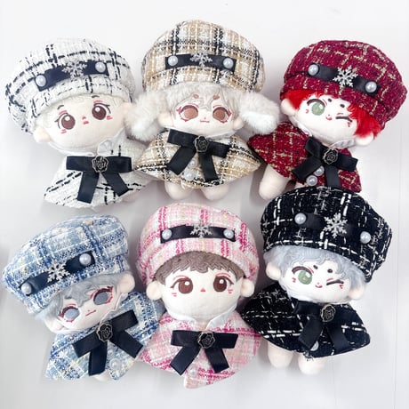 ぬい服　ツイード  ベレー帽&ケープ 10cm用【推し活グッズ】