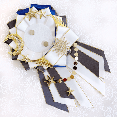 【缶バッジ 痛ロゼット 推し活グッズ】月と星ロゼット