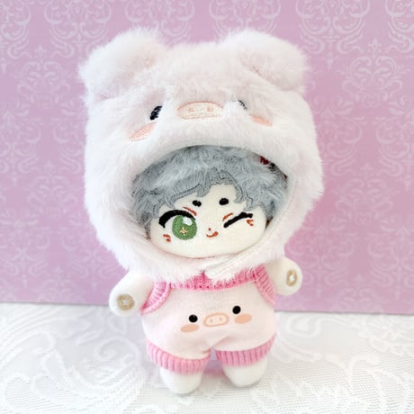 【ぬい服】ぬいぐるみもこもこ着ぐるみ 10cm用/ブタ【推し活グッズ】