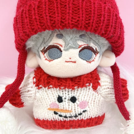【ぬい服】クリスマスセーター&ニット帽セット　10cm用