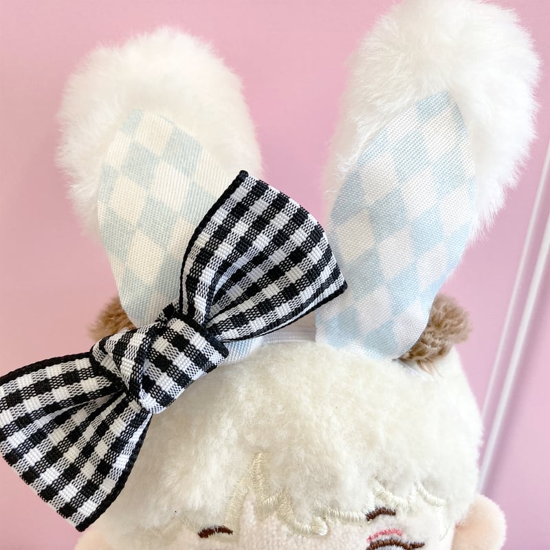 ぬい服】アリス風ワンピース&うさ耳ヘッドドレスセット 10cm用