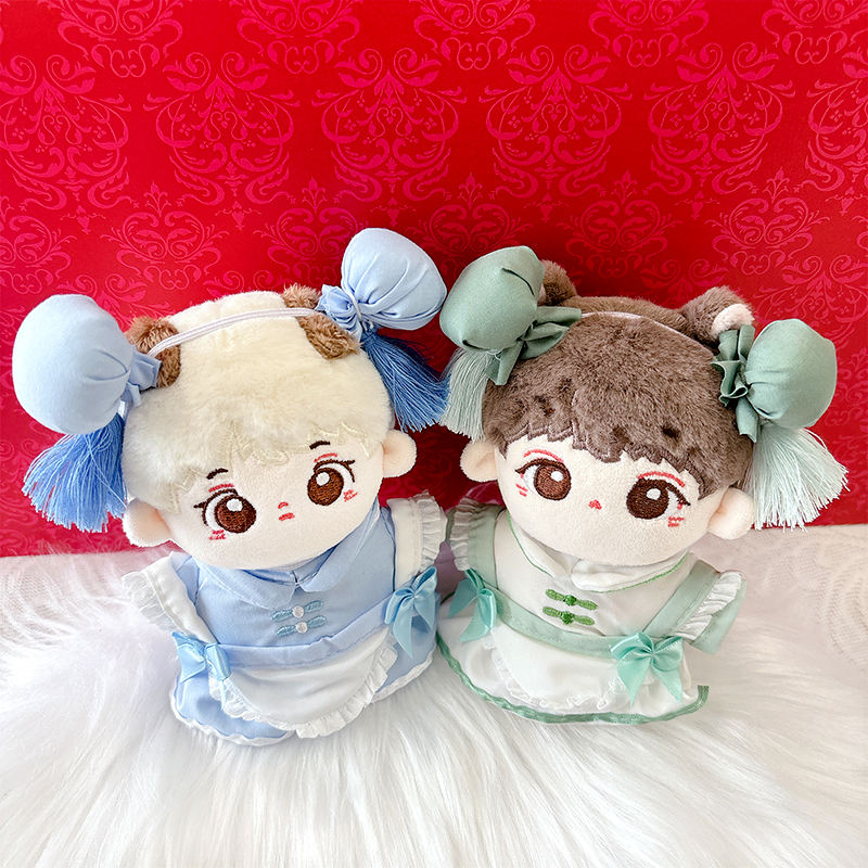 10〜15cmぬい用 チャイナエプロン＆ヘッドドレスセット｜ぬい服 | G.triGer
