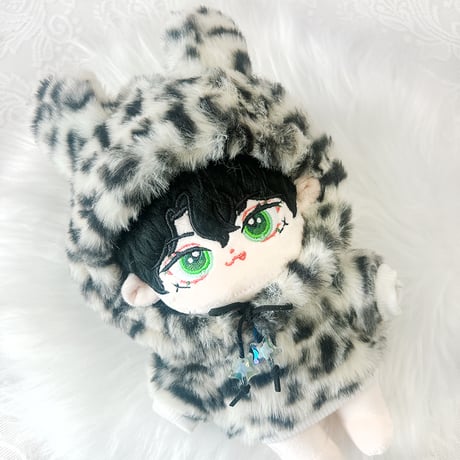【ぬい服】ぬいぐるみ用ヒョウ柄パーカー/15~20cm用
