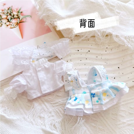 【ぬい服】ぬいぐるみ用ワンピース＆ヘッドドレスセット 10~15cm用【推し活グッズ】
