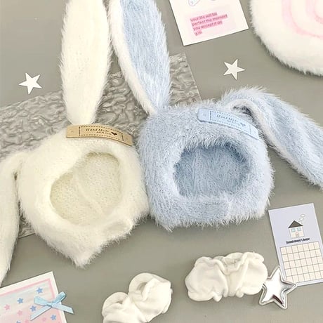【ぬい服】ぬいぐるみ用うさ耳着ぐるみキャップ&パンツセット【10cm用】【推し活グッズ】