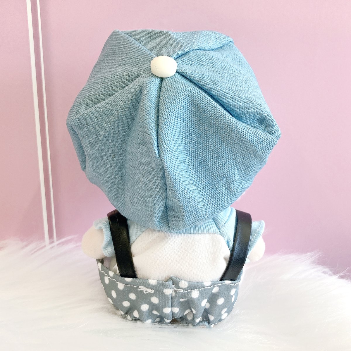 ぬい服】キャスケット&シャツ&水玉サロペットセット 10cm用 | G.triGer