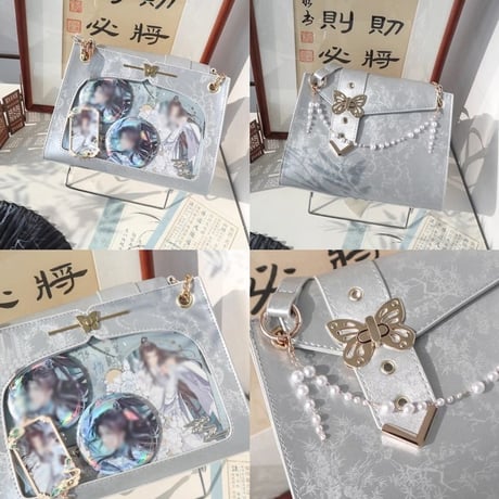 【呜咚小铺】蝶飾り付き痛バッグ【推し活グッズ】
