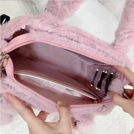 【Choco Lily】猫耳缶バッジケース付きファー痛バッグ【推し活グッズ】