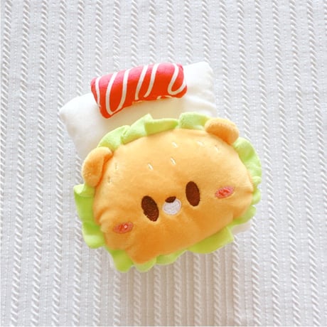 【ぬい服】ぬいぐるみ用ふわふわお布団 【ハンバーガー・目玉焼き】10〜15cm 用【推し活グッズ】
