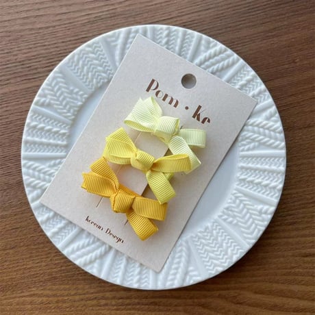 ミニリボンクリップ3色セット【推し活グッズ・ヘアメ・参戦ヘア・地雷系・量産型】