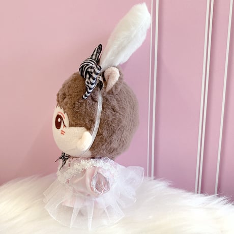 【ぬい服】アリス風ワンピース&うさ耳ヘッドドレスセット　10cm用