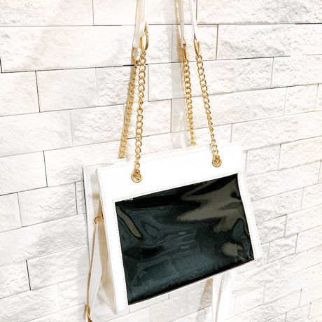 フェイクレザースクエア痛バッグ