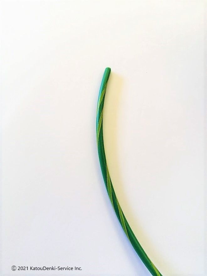 緑色 湯飲み 曲線的デザイン UL1007 AWG22 G/Y (5m/1Lot)ポスト便発送専用 | カトデンSTOCK